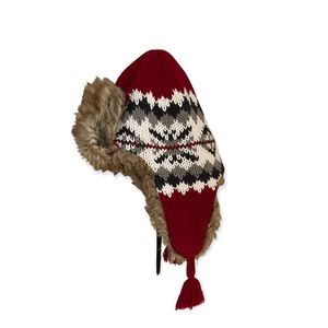 Gap Kids Knit Trapper Hat Faux Fur Lining-Like New- Super Cozy- Small-Medium